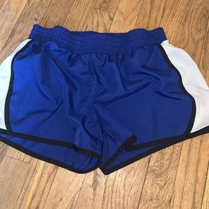 Blue running shorts